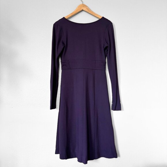 Eddie Bauer Faux Wrap Long Sleeve Purple Dress Womens Small Travel Comfycore - Picture 6 of 12